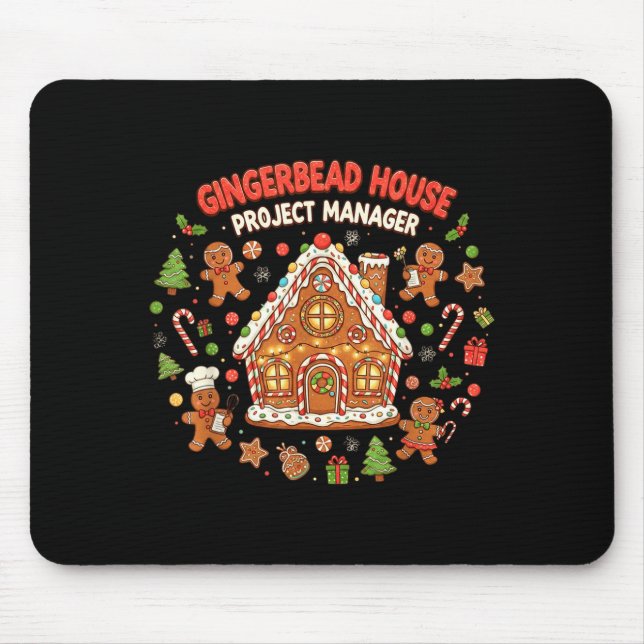 Gingerbread House Project Manager Cookie Baking Fu Mouse Mat (Front)