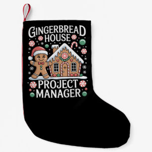 Gingerbread House Project Manager Cookie Baking Small Christmas Stocking
