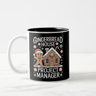 Gingerbread House Project Manager Cookie Baking  Two-Tone Coffee Mug