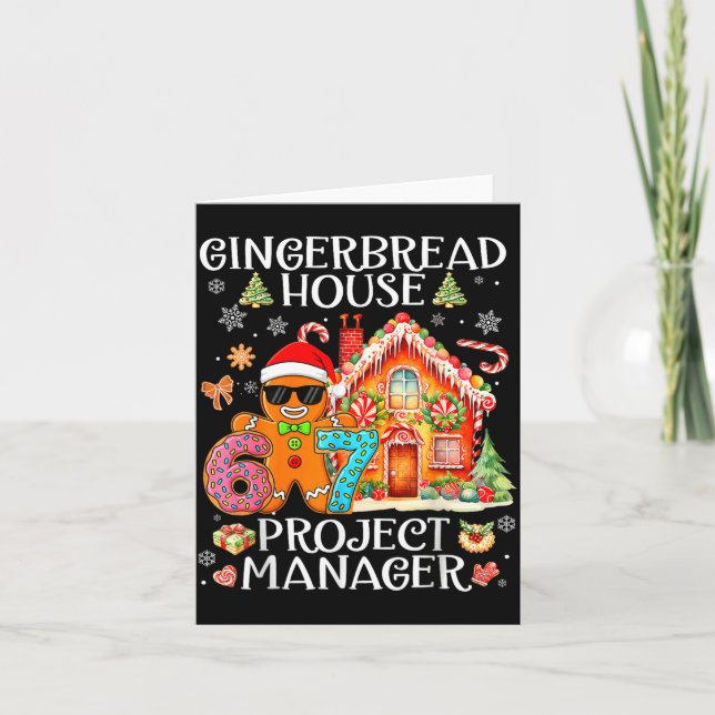 Gingerbread House Project Manager Decorating Bakin Card (Front)
