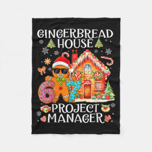 Gingerbread House Project Manager Decorating Bakin Fleece Blanket