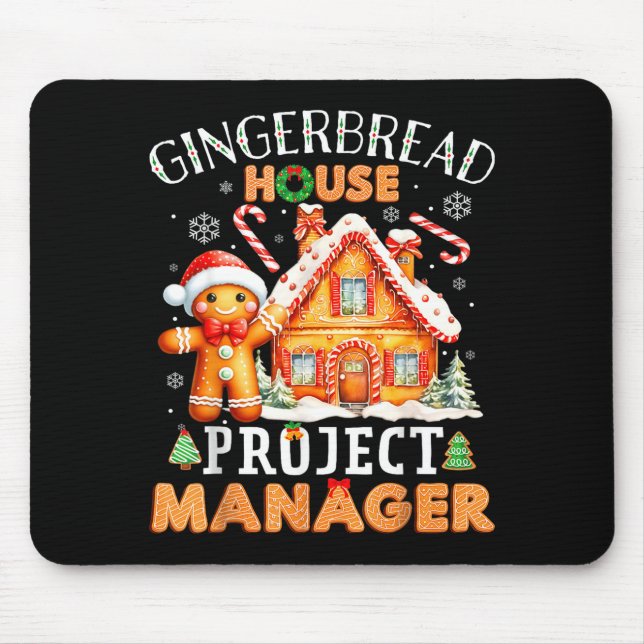 Gingerbread House Project Manager Decorating Bakin Mouse Mat (Front)