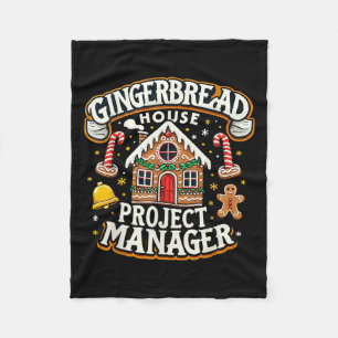 Gingerbread House Project Manager Xmas Decorating Fleece Blanket