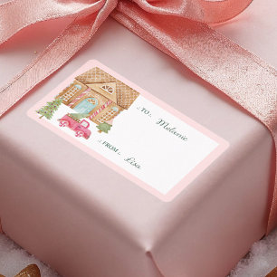 Gingerbread House & Red Vintage Truck To & From
