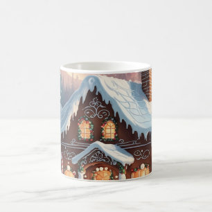 Gingerbread House Snowy Christmas Scene Coffee Mug