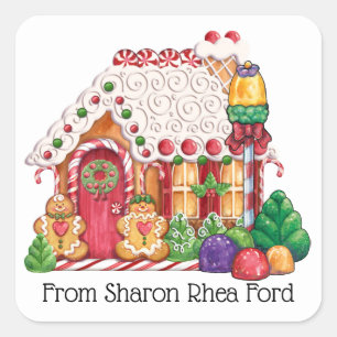 Gingerbread House Square Sticker