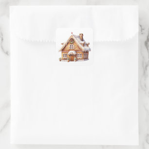 Gingerbread House Square Sticker