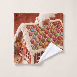 gingerbread house square wash cloth