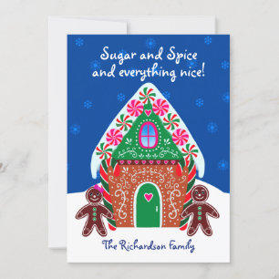 Gingerbread House Sugar and Spice Sweet Christmas Holiday Card