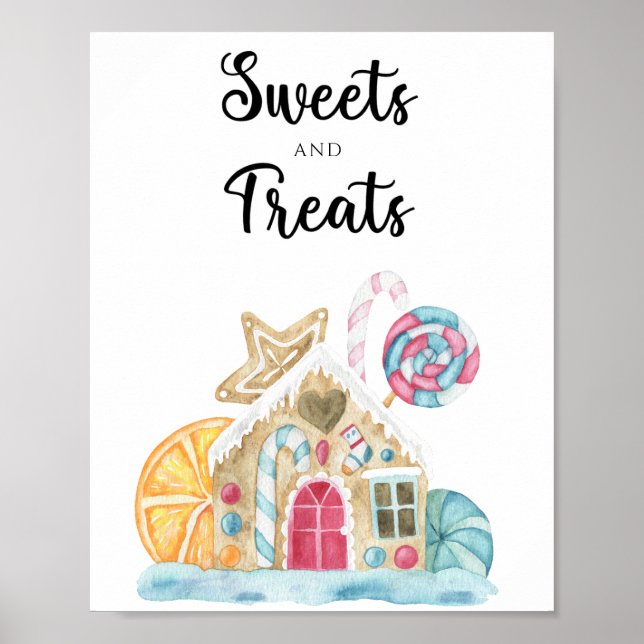 Gingerbread house - sweets and treats baby shower poster (Front)