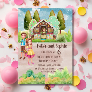 Gingerbread House twins birthday Invitation