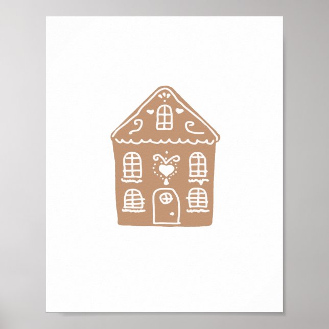 Gingerbread House Village Illustration Art Poster (Front)
