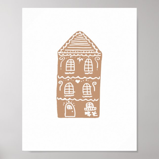Gingerbread House Village Illustration Art Poster (Front)