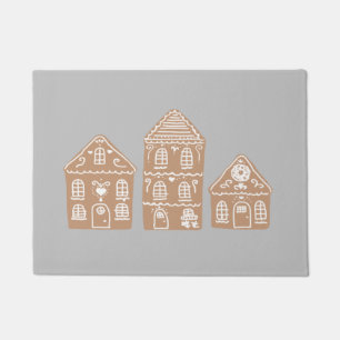 Gingerbread House Village Illustration Doormat