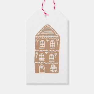 Gingerbread House Village Illustration Gift Tags