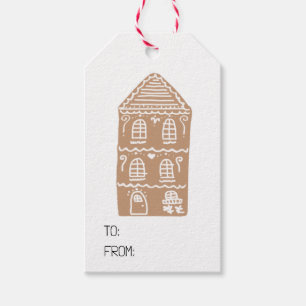 Gingerbread House Village Illustration Gift Tags