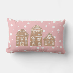 Gingerbread House Village Throw Pillow