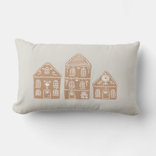 Gingerbread House Village Throw Pillow