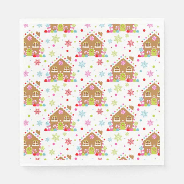 Gingerbread House – Whimsical Christmas Design Napkin (Front)