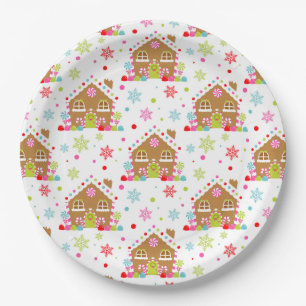 Gingerbread House – Whimsical Christmas Design Paper Plate