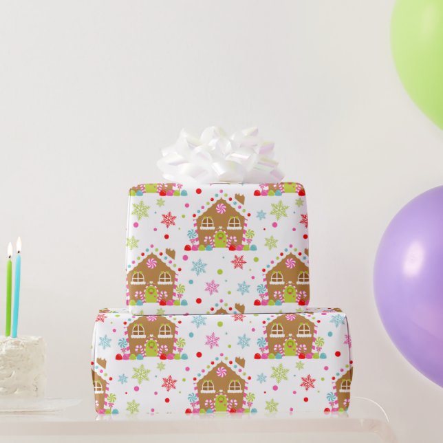 Gingerbread House – Whimsical Christmas Design Wrapping Paper (Party Gifts)
