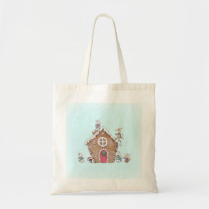 Gingerbread House Winter Ice Skating Animal Custom Tote Bag