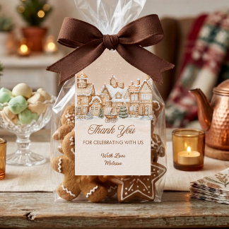 Gingerbread House Winter Village Thank You Gift Tags