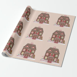gingerbread house wrapping paper