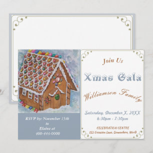 GINGERBREAD HOUSE XMAS GALA PARTY INVITATION