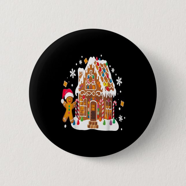 Gingerbread Houses And Snowflakes Sweet Christmas  6 Cm Round Badge (Front)