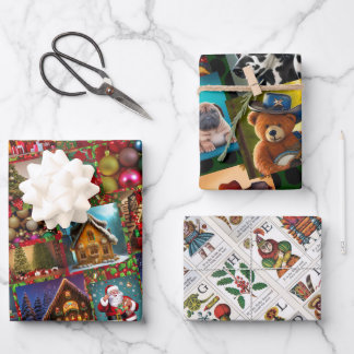 Gingerbread Houses, Christmas ABC, Teddy Bear  Wrapping Paper Sheet