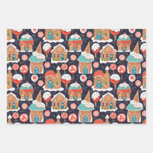 Gingerbread Houses Wrapping Paper Sheet