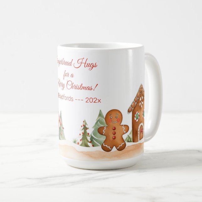 Gingerbread Hugs Merry Christmas Mug (Front Right)