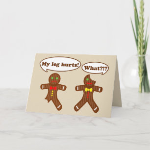 Gingerbread Humour Beige Holiday Card