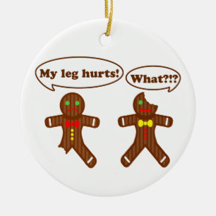Gingerbread Humour Ceramic Tree Decoration