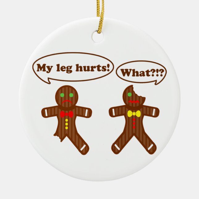 Gingerbread Humour Ceramic Tree Decoration (Front)