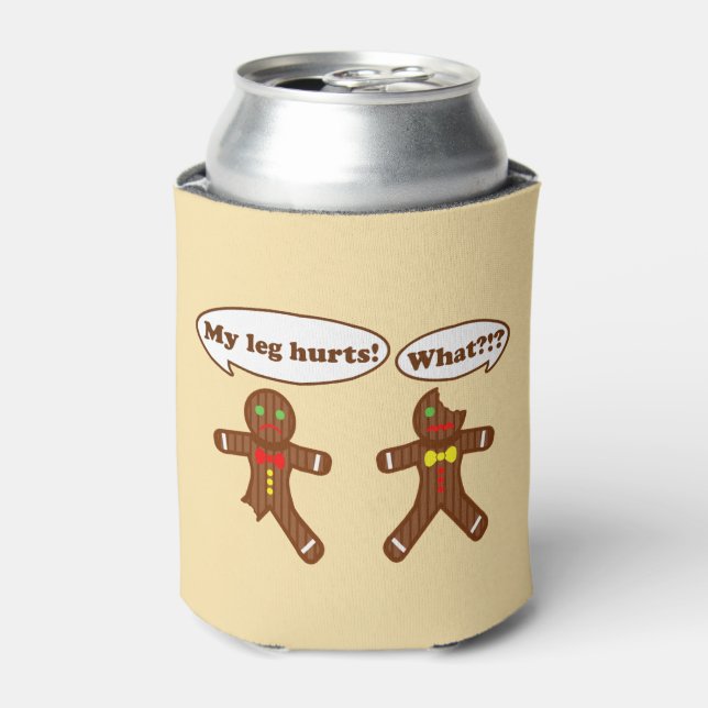 Gingerbread Humour Christmas Can Cooler (Can Front)