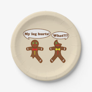 Gingerbread Humour Christmas Paper Plate