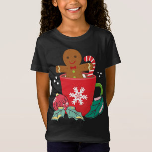 Gingerbread In Hot Cocoa Mug Christmas Holiday Fun T-Shirt