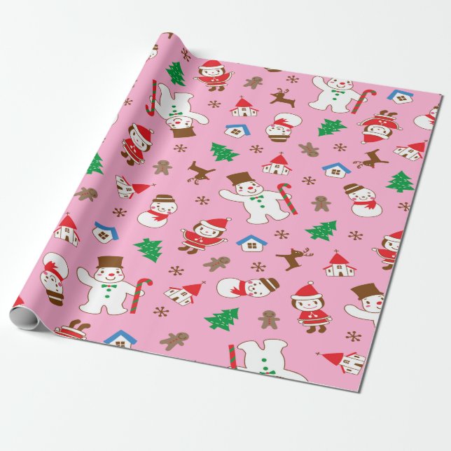 Gingerbread Joy Wrapping Paper (Unrolled)