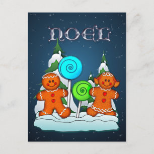 GINGERBREAD KIDS AND LOLLIPOPS by SHARON SHARPE Postcard