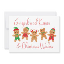 Gingerbread Kisses & Christmas Wishes Card