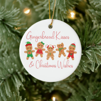 Gingerbread Kisses & Christmas Wishes Ceramic Tree Decoration