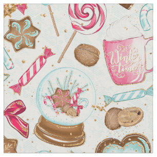 Gingerbread Kitchen Cookie Candy Fabric