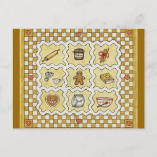 Gingerbread Kitchen Recipe/Postcard Postcard