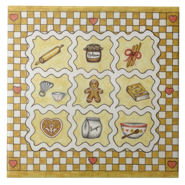 Gingerbread Kitchen Trivet Tile (Front)