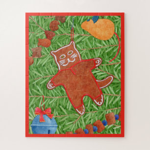 GINGERBREAD KITTY 16x20 Big Pieces Puzzle