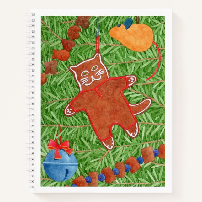 GINGERBREAD KITTY 8.5x11 Spiral Notebook (Front)