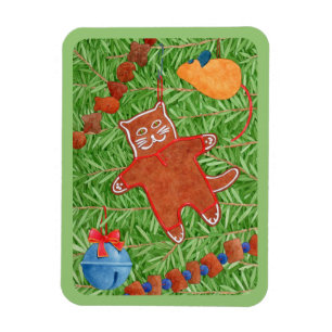 GINGERBREAD KITTY Flexible Magnet