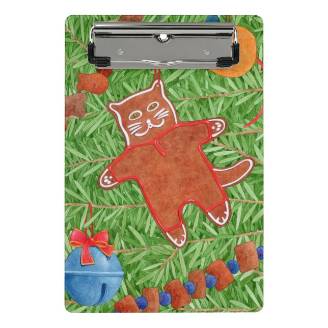 GINGERBREAD KITTY Mini Clipboard (Front)